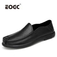 breathable natural leather men shoes lightweight slip on casual shoes men two style quality soft loafers moccasins