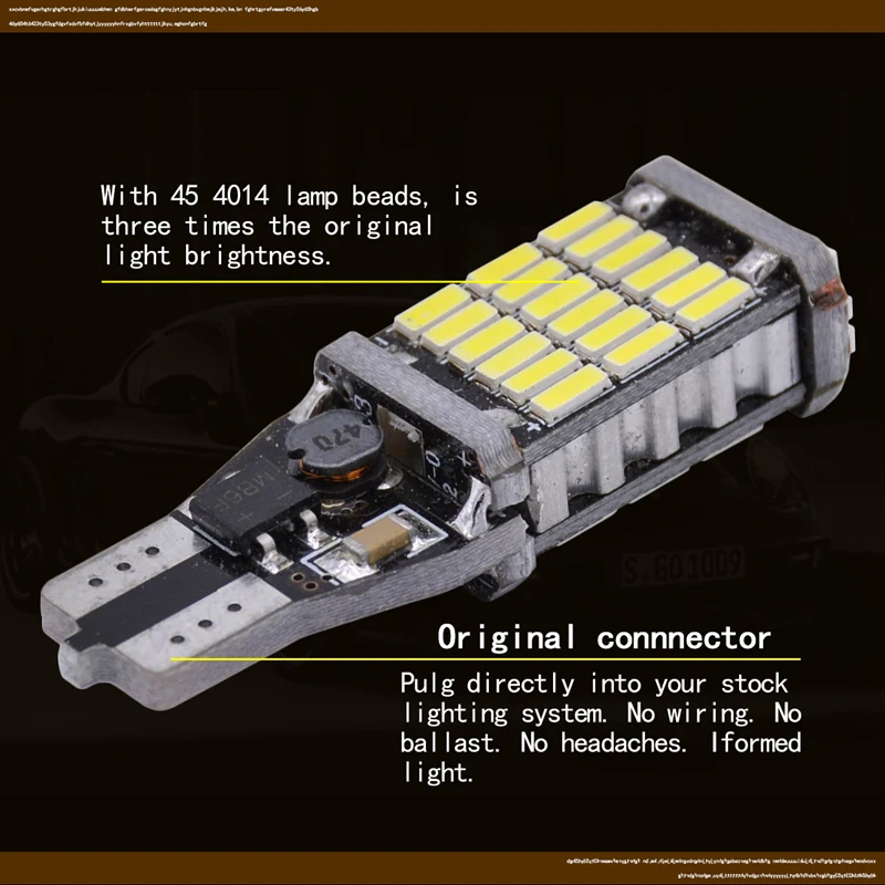 2 шт. T15 W16W светодиодный Чрезвычайно Яркий высокомощный Canbus 3014-SMD 912 921