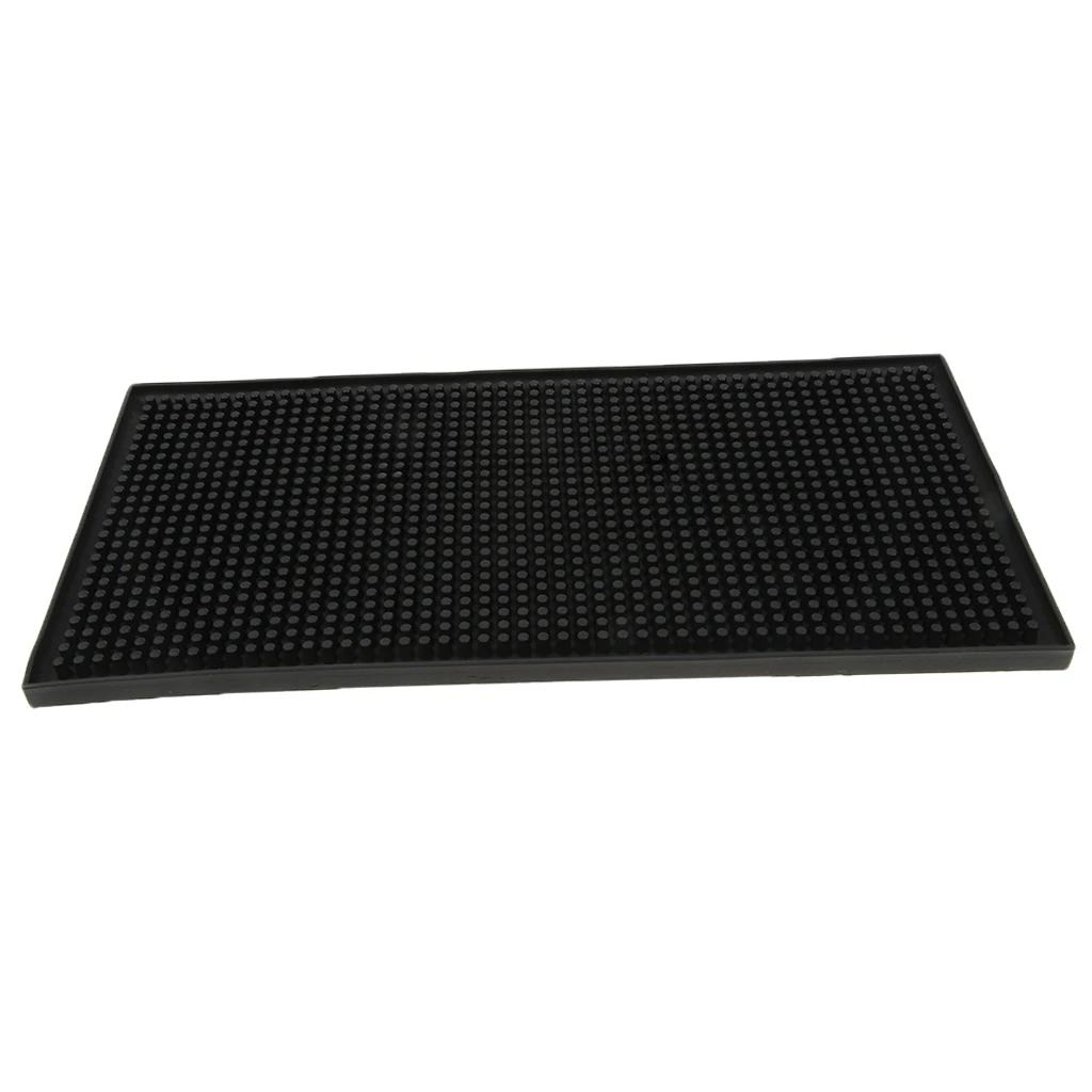 

Waterproof Bar Runner Rubber Strip Spill Mat Black for Home Cocktail Party Pub Club Bar Beer Drinks, 30x15x1cm
