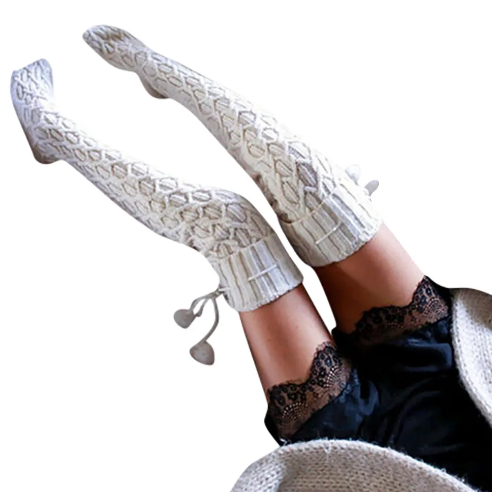 2019 зимние теплые женские чулки до бедра для девушек и женщин колена длинные