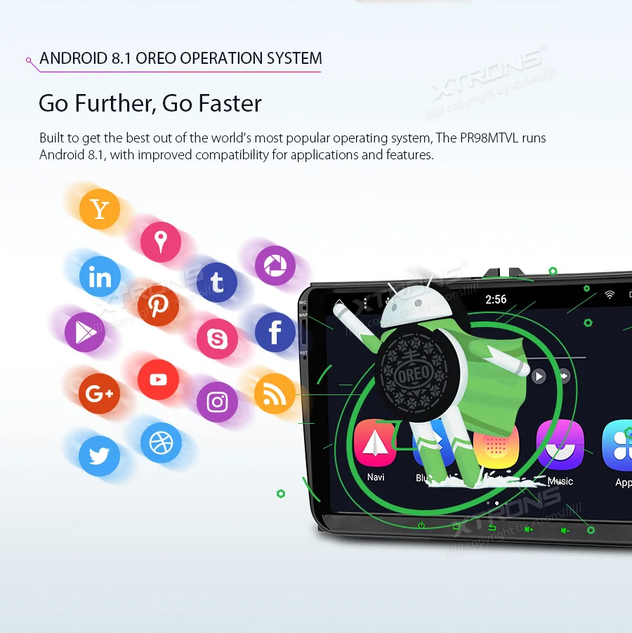 XTRONS " Android 8,1 Восьмиядерный Автомобильный плеер радио gps без DVD для VW Volkswagen Golf Plus Passat CC Touran Tiguan Sharan для Skoda