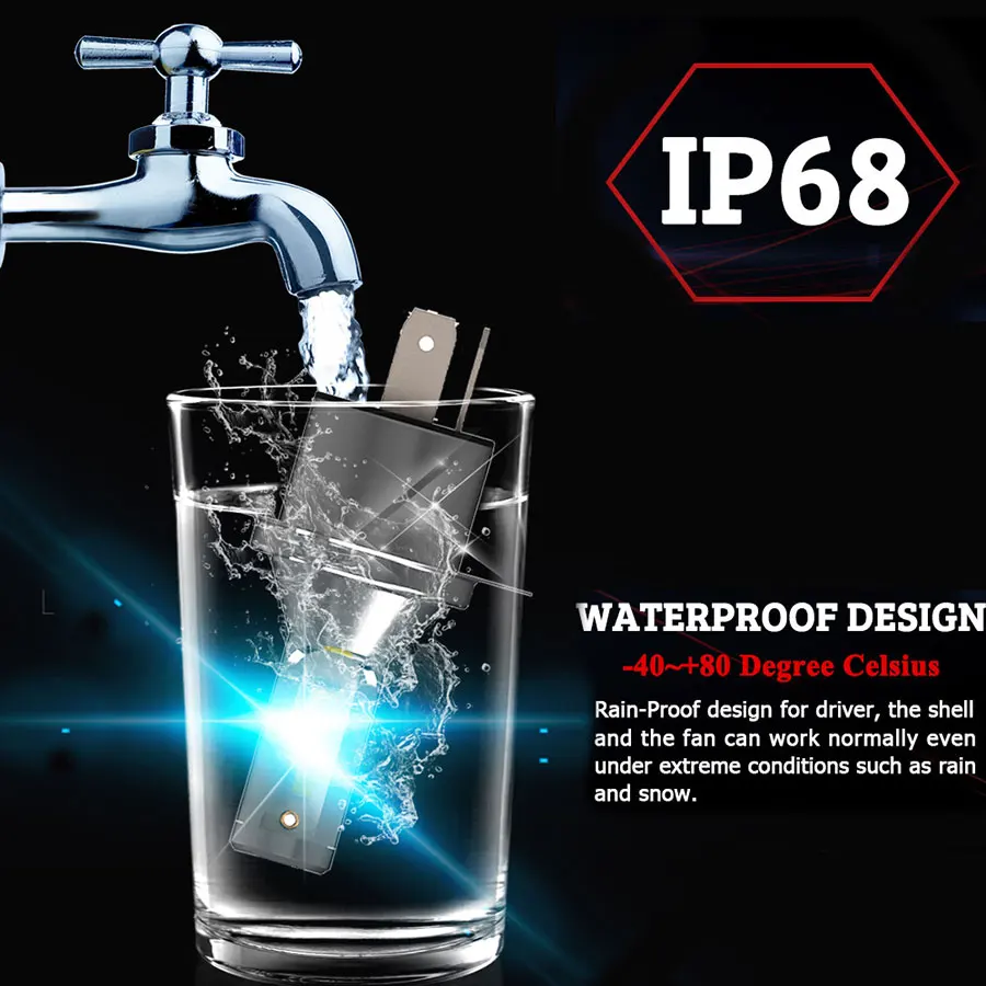 TXVSO8 2 шт. H4 светодиодный светильник на голову для автомобиля комплект ламп 6000K