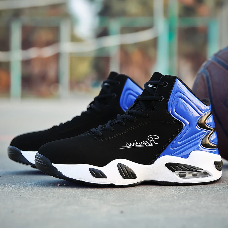 

High Top Men Basketball Shoes Spring New Lace Up Sneakers Damping Athletic Shoes Non-slip Breathable Waterproof High Shoes