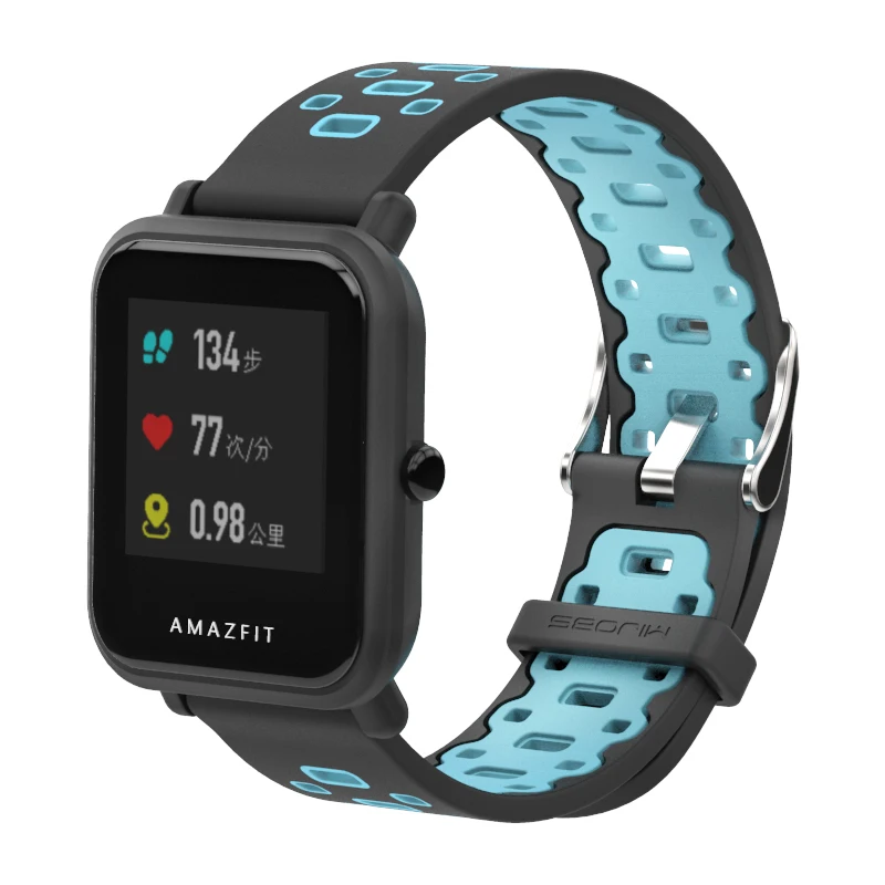 Спортивный силиконовый ремешок Mijobs 20 мм для Xiaomi Huami Amazfit GTR Bip BIT PACE Lite Youth gts Smartwatch Correa ремешок