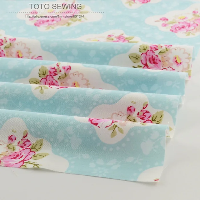 50cmx160cm/piece pretty vintage rose cotton fabric patchwork quilting clothing tecido dress sewing bedding home textile tilda|dress textile|textile