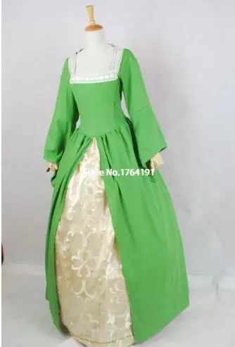 2016 Горячие Продажа Светло-Зеленый Длинные Рукава Мария Антуанетта Партии Dress