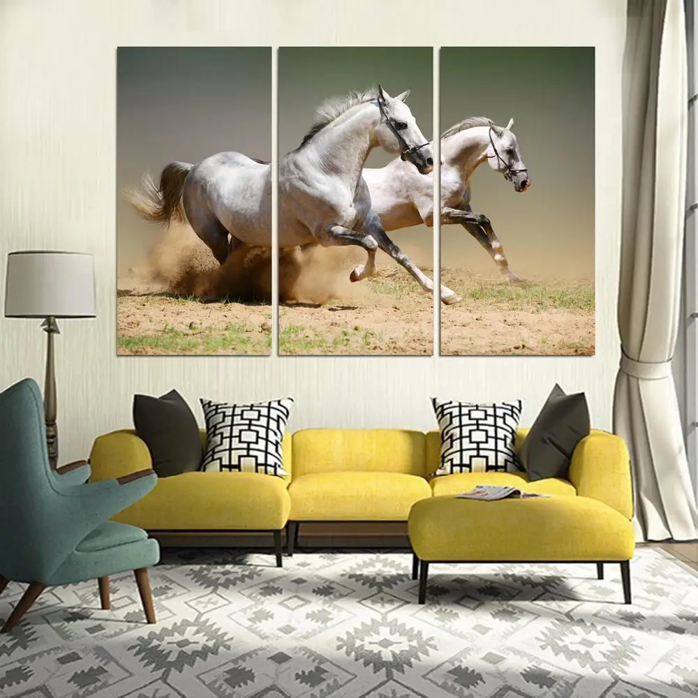 

Drop shipping 3 Panel printed painting Horse Painting Canvas Wall Art Picture Home Decoration Living Room LS221