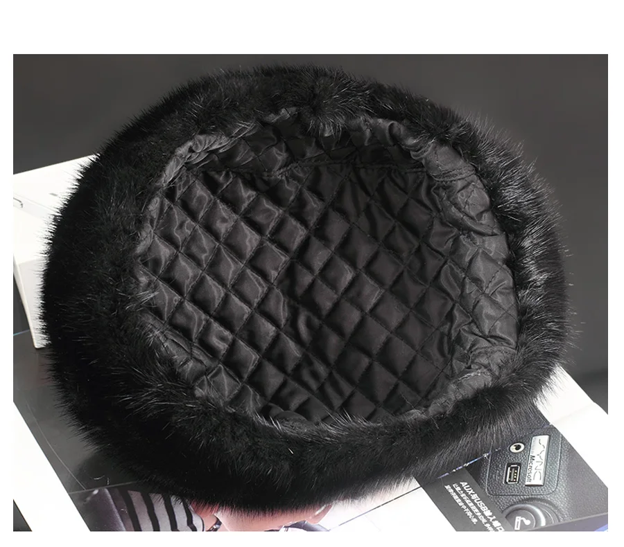 ZDFURS Мужская норковая меховая шапка новая модная мужская натуральная норковая меховая теплая зимняя шапка топ шапки, головные уборы Beanie BERET