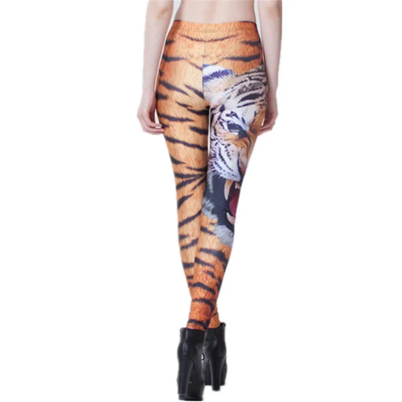 Женские леггинсы с высокой талией и 3D принтом новинка 2017 женские блестящие