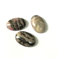 wholesale 1pcs natural dendritic rhodonite stone bead cabochon jewelry ring face 20x30mm oval gem stone beads cabochon