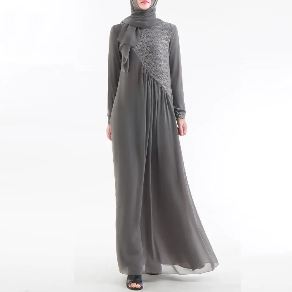 Женское мусульманское кружевное платье abaya кимоно кафтан мусульманская одежда