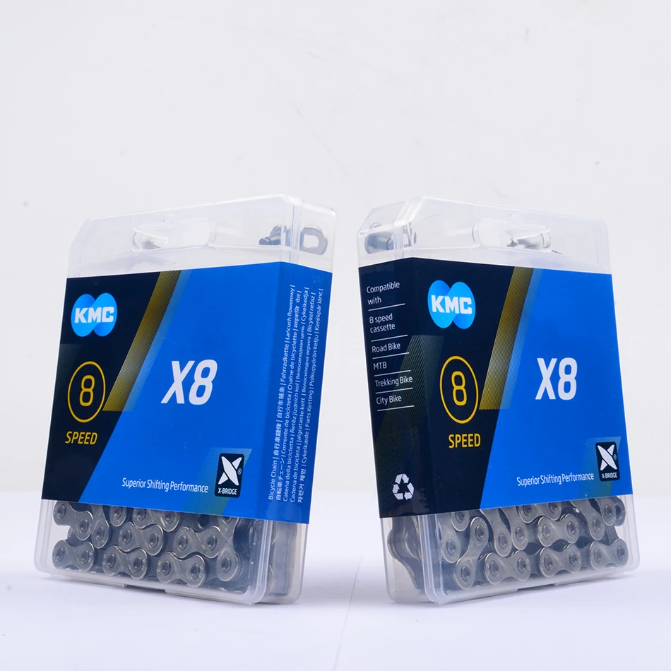 Велосипедная цепь KMC X8 X8.93 7/8 л с оригинальной коробкой и волшебной кнопкой