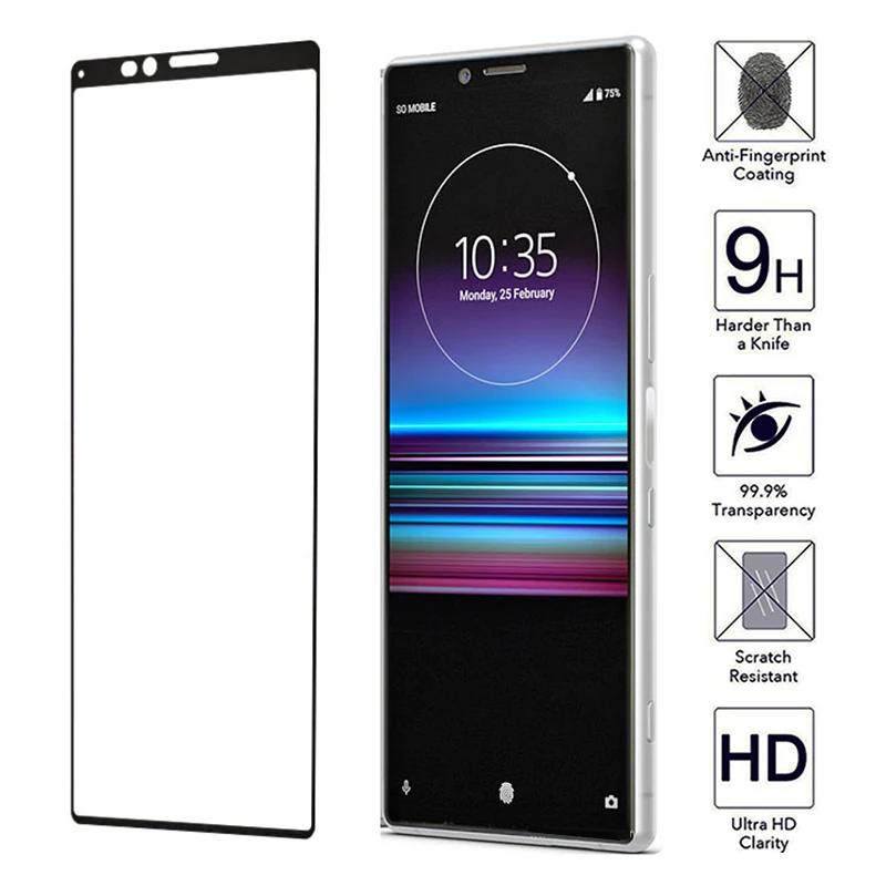 Защитное стекло для Sony Xperia 10 plus защита экрана 1 полное покрытие закаленное пленка