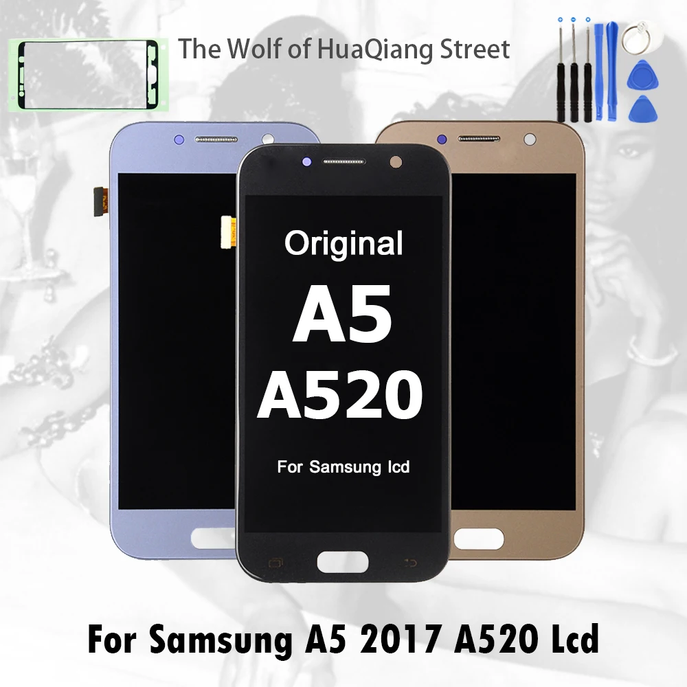Лучший оригинальный AMOLED дисплей lcd для SAMSUNG Galaxy A5 2017 A520 A520F SM-A520F кодирующий