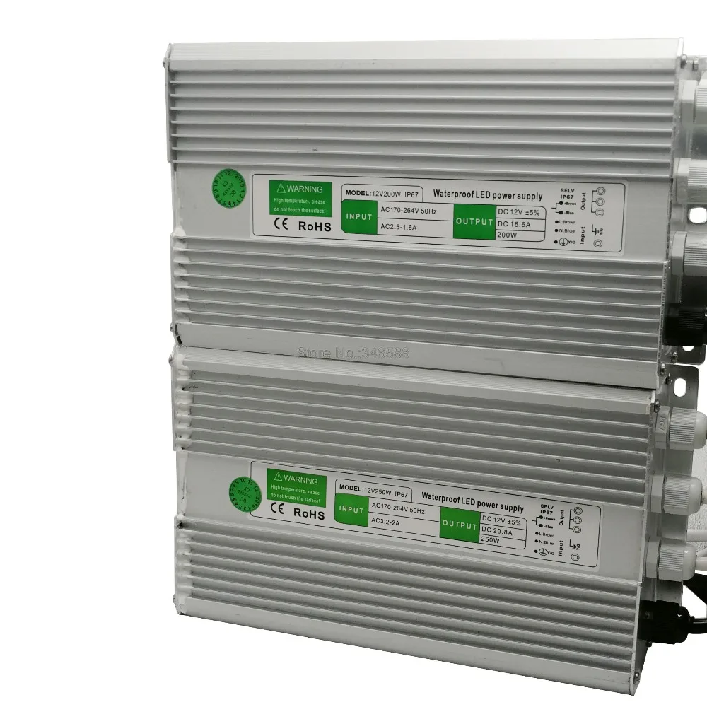 DC12V IP67 Водонепроницаемый Открытый Светодиодный драйвер освещения трансформаторный источник питания мощностью 10 Вт, 15 Вт, 20 Вт, 25 Вт 30 Вт, светодиодные полосы освещения мощностью 45 Вт, 50 Вт, 60 Вт, 80 Вт, 100 Вт 120 W 150 W