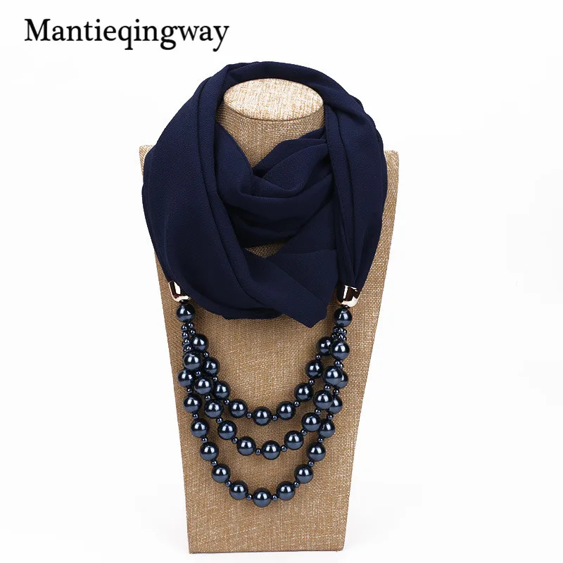 02 Mantieqingway шарфы с жемчугом ожерелья Длинные ожерелья бусы кулон шарф шейный кулон для женщин Bijoux дропшиппинг - Цвет: 02