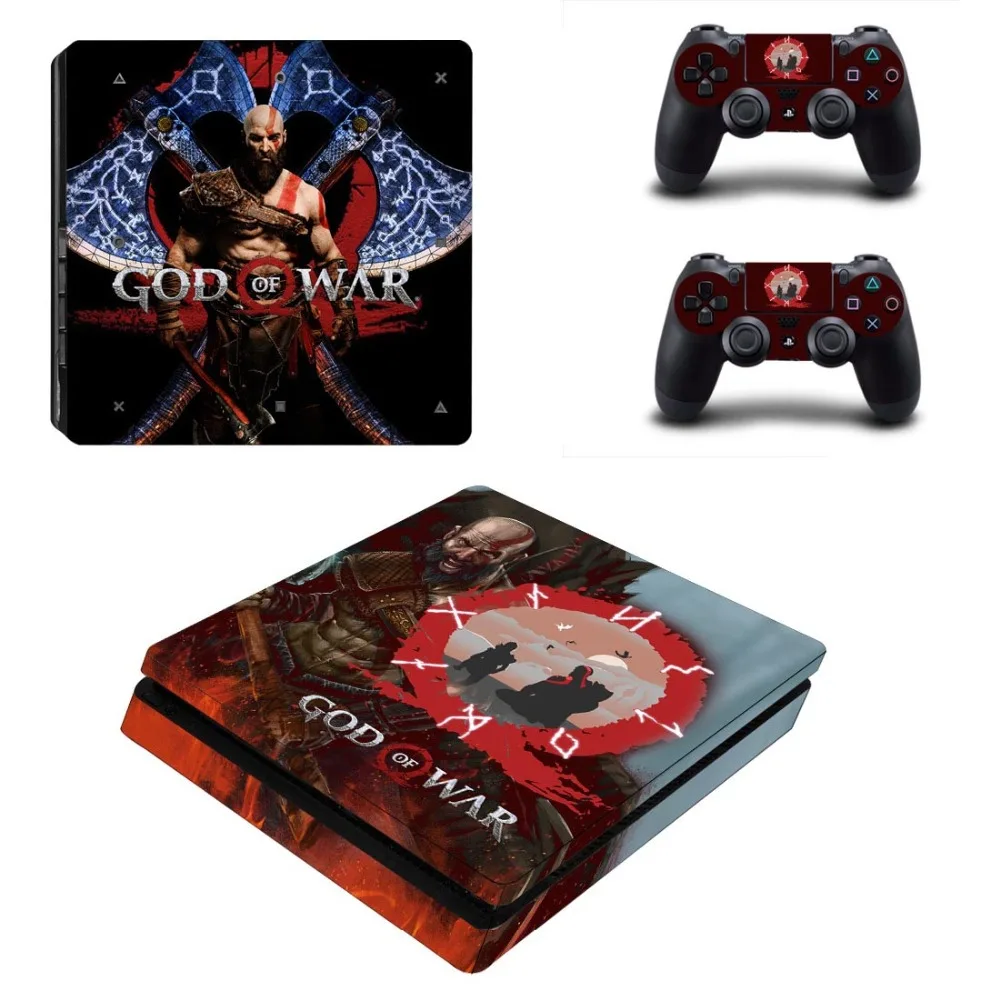 Игровая станция 4 Тонкая консоль и контроллер кожи наклейка s God of War скины для PS4 тонкая консоль и контроллер стикер