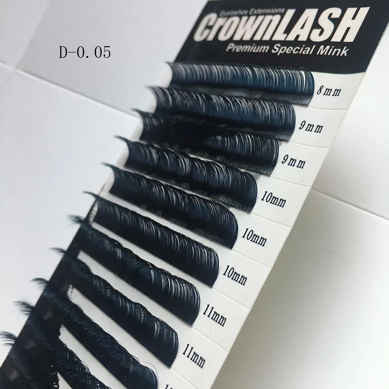 CrownLASH черный 0,05, 0,07 0,10, 0,15, 0,20, 0,25 наращивание ресниц C D 8-13 мм) бусины типа «жемчужины», перламутровый цвет, Размеры Европейский Стандартный Вьющиеся