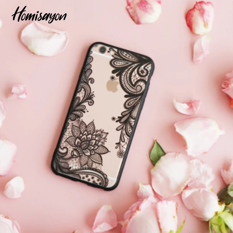 HOMISAYON сексуальный цветочный чехол для телефона Apple iPhone 7 8 6 6s Plus с кружевным