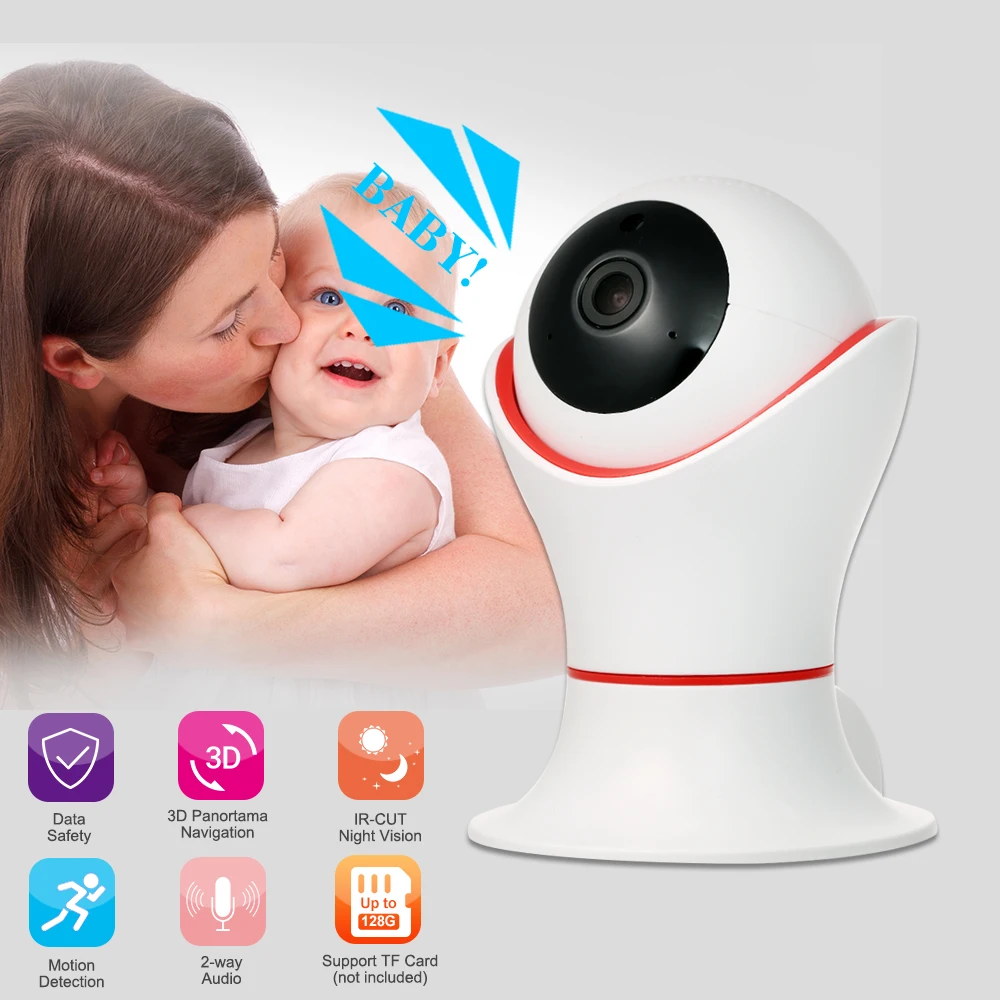 Беспроводная ip камера 1080P WiFi для наблюдения за детьми/пожилыми/домашними