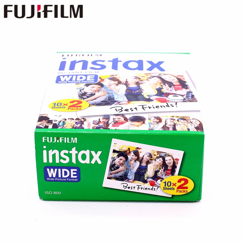 Оригинальная 80 листов Fujifilm Instax широкая пленка с белым краем для камеры Fuji Instant Photo