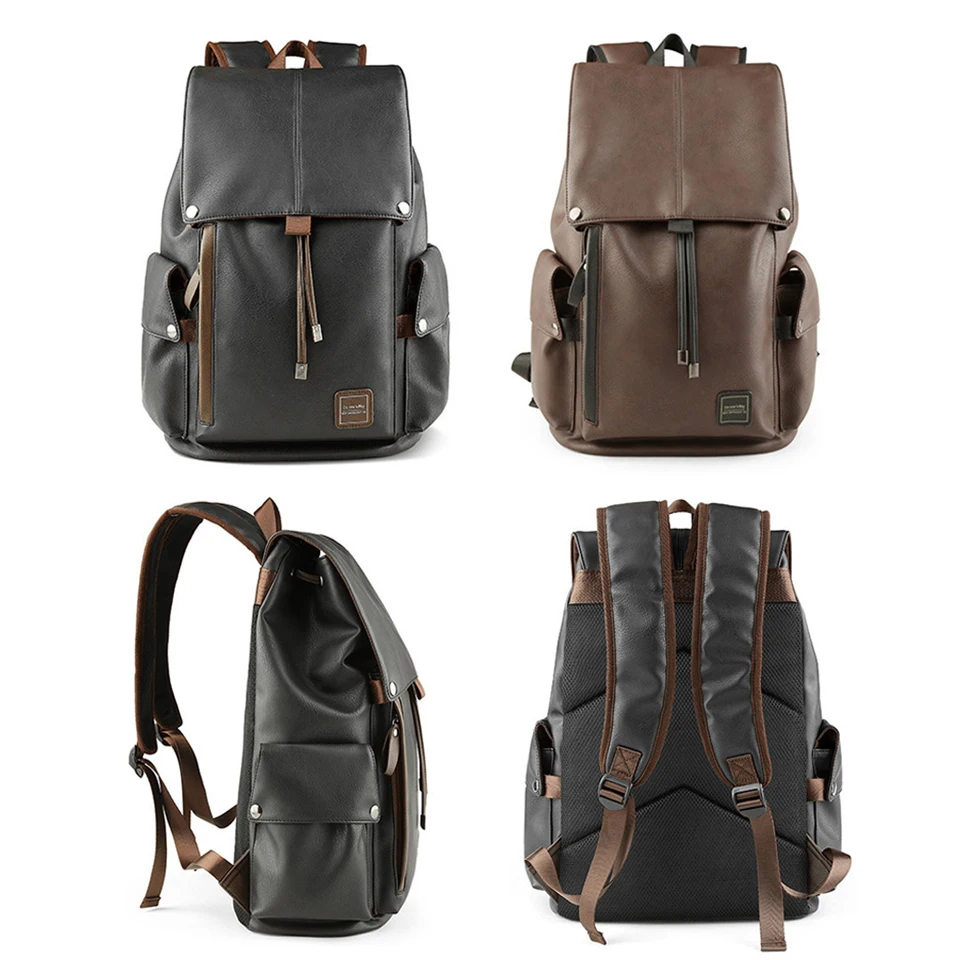 Мужской рюкзак из искусственной кожи 17 дюймов для ноутбука мужские рюкзаки