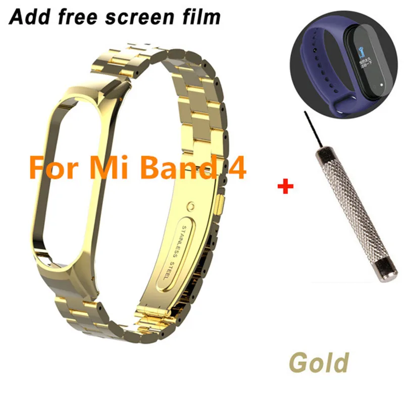 Mi band 3 mi band 4 сменный металлический ремешок на запястье браслет из нержавеющей стали браслеты mi Band 3 ремешок для Xiaomi mi band 4 - Цвет: tool protector mi 4