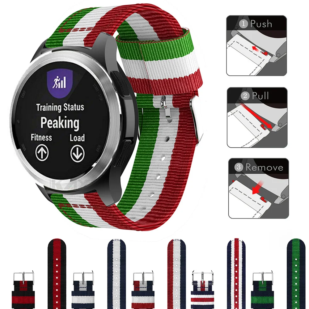 Нейлоновый ремешок для часов Garmin Forerunner 645 Vivomove HR Vivoactive 3 сменный 20 мм|Ремешки