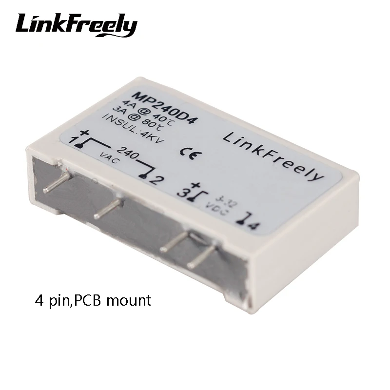 Твердотельное реле MP240D4 SPST для монтажа печатной платы 4 контактное SSR 4A 24V 280VAC