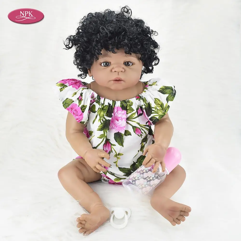 NPK полная силиконовая кукла Reborn Girl Baby Fashion Dolls Bathe игрушки для детей 55 см