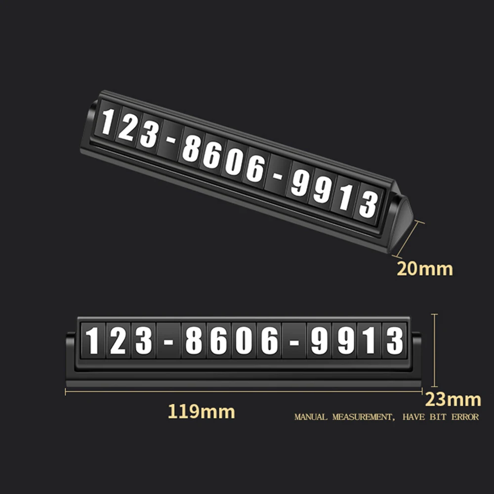 

Luminous Car Temporary Parking Card Rotatable Hiding Auto Phone Number in Car Stop Plate Sticker 2 Sets Number Sheet