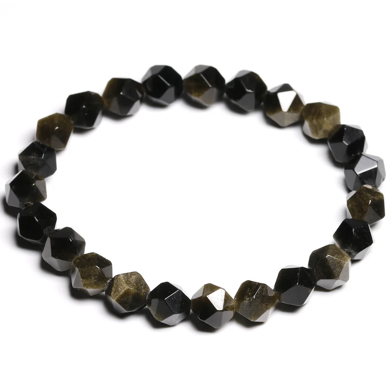 Wholesale Natural Stone Mix Colors 8mm Pink Crystal Labradorite Obsidian Section Onyx Energy Elastic Bracelet Women Men | Украшения и
