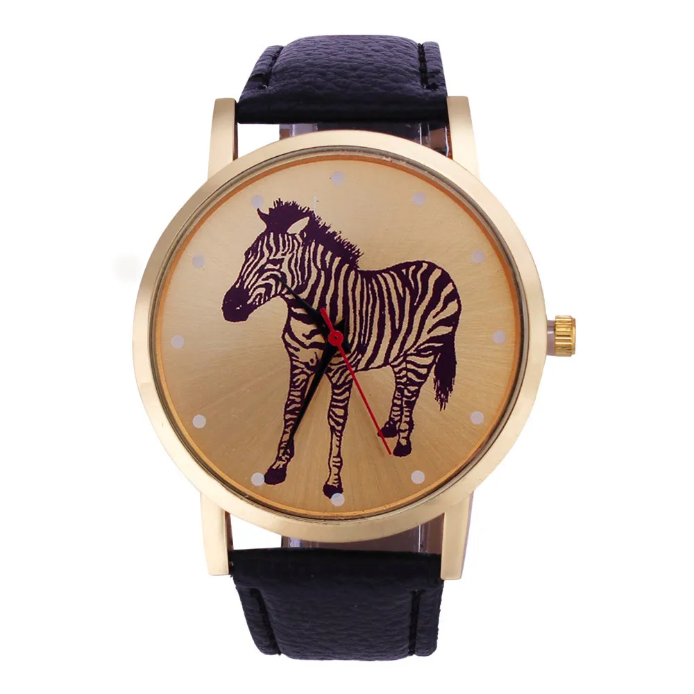 Модные новые фирменные часы с циферблатом из нержавеющей стали в стиле зебры