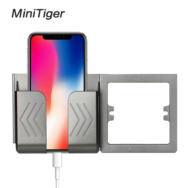 minitiger black grey wall socket phone holder smartphone accessories stand support for mobile phone one two phone holder free global shipping