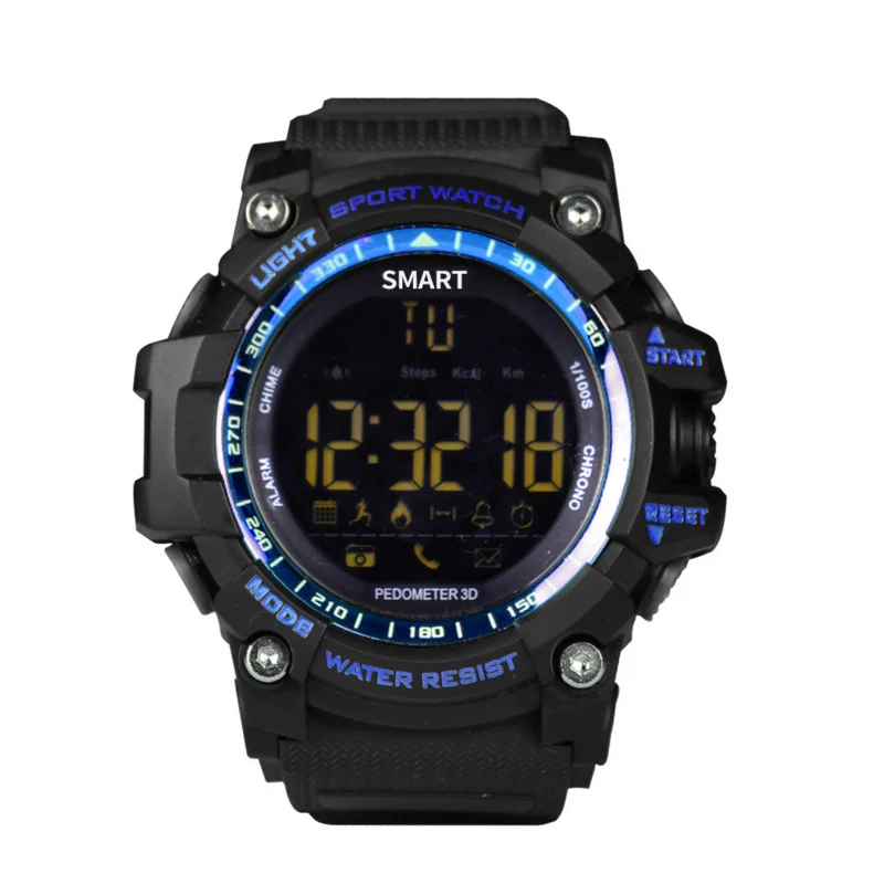 Синий Новинка EX16 Спортивные Bluetooth Смарт часы Xwatch 5ATM IP67 водонепроницаемые умные часы Шагомер Секундомер Будильник долгое время ожидания - Цвет: Синий
