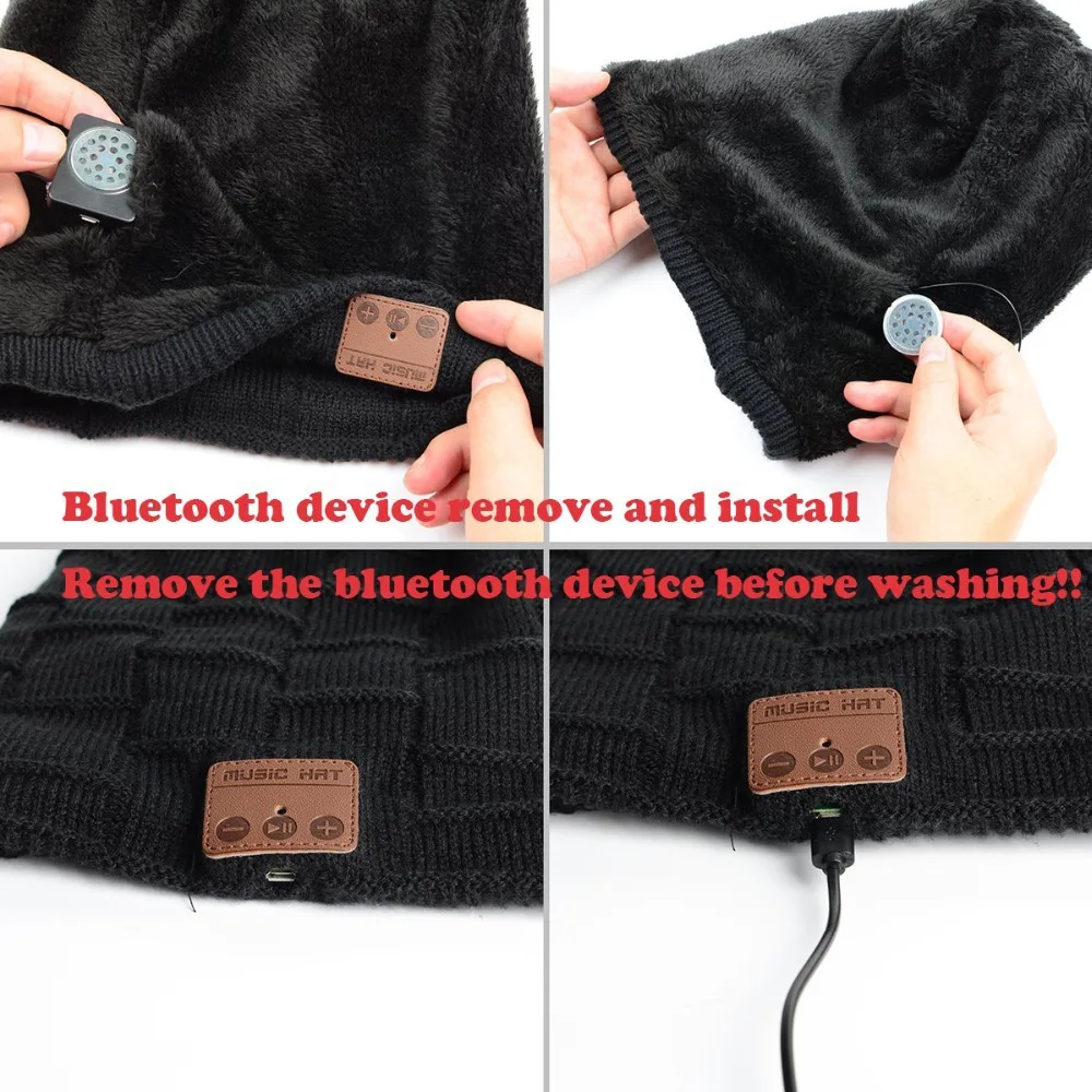 Bluetooth шапка музыкальная теплая с беспроводными наушниками гарнитура