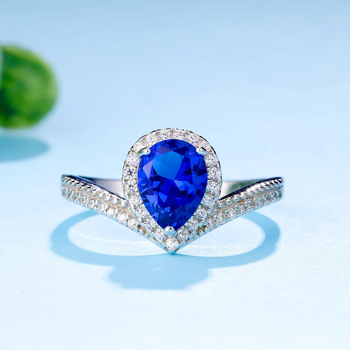 Роскошное кольцо из стерлингового серебра ювелирное изделие с драгоценными