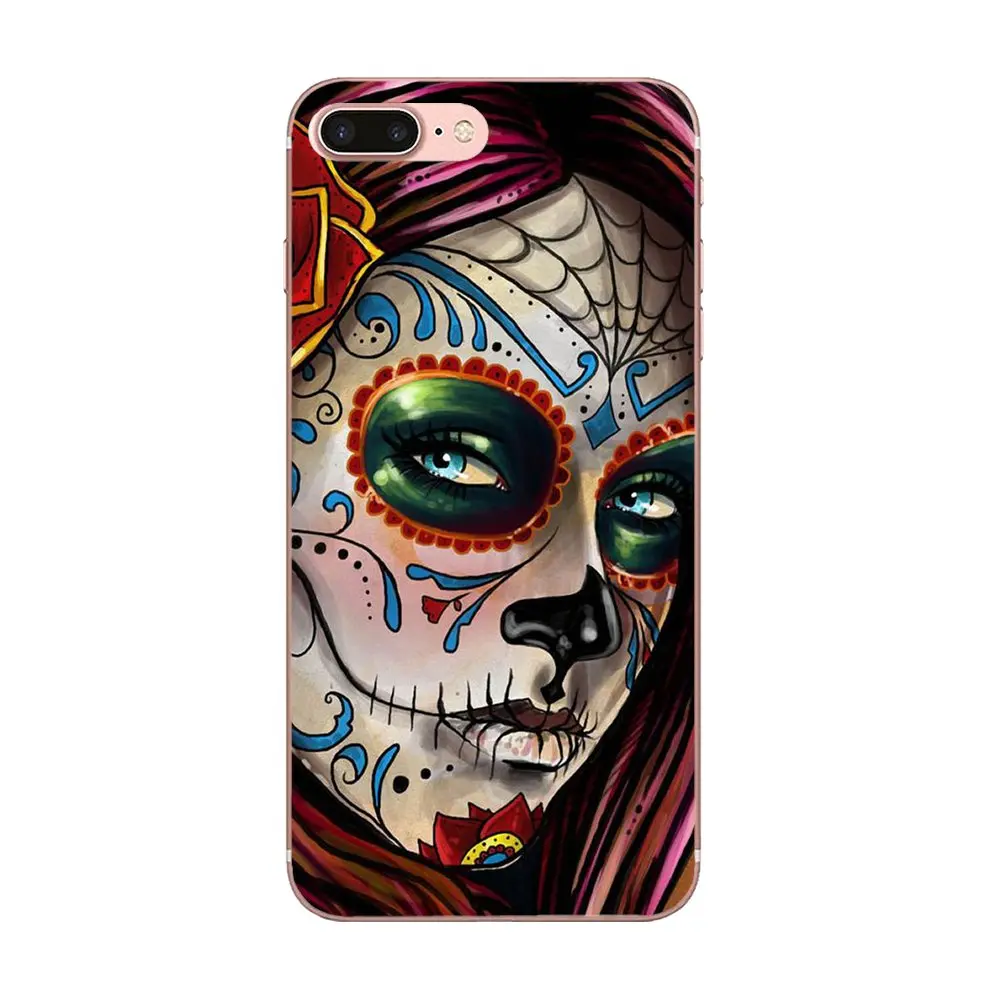 Новинка Модный чехол из ТПУ для Apple iPhone X XS Max XR 4 4S 5 5C 5S SE 6 6S 7 8 Plus Мексиканский череп