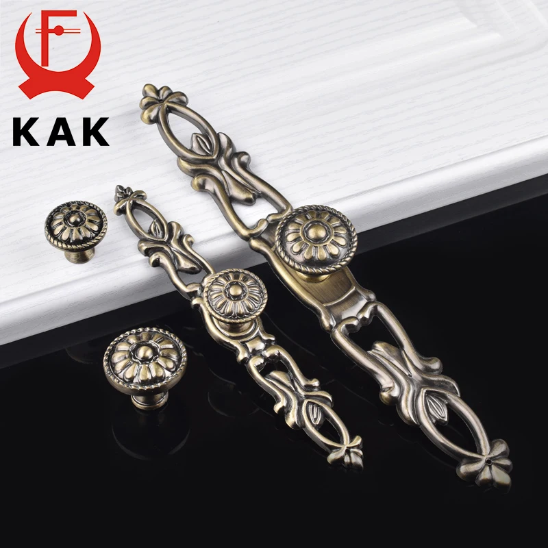 Бронзовые ручки для шкафа KAK кухонные дверной шкаф из сплава цинка Европейский
