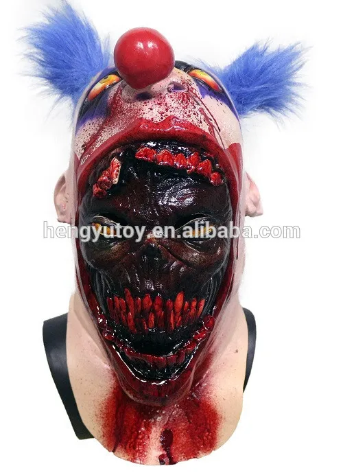 

Scary Coulrophobia Bloody Circus Serial Killer Halloween Costume Gory Clown Mask