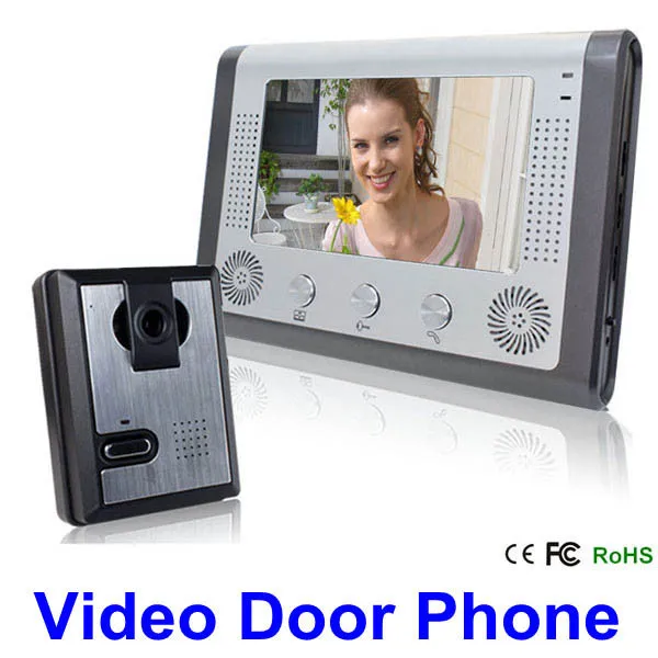 

Проводной 7-дюймовый цветной ЖК-видеодомофон с ночным видением, домофон с одной камерой и одним монитором