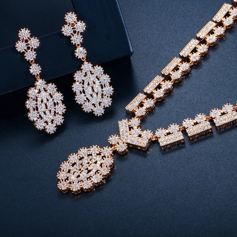 Stunning Dubai Gold Color Cubic Zirconia Heavy Jewellery Set For African Beads Nigerian Wedding Jewelry Sets | Украшения и