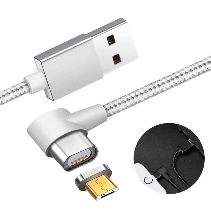 1 м 90 градусов Micro USB Магнитный зарядный кабель провод для быстрой зарядки данных провод для Xiaomi samsung Galaxy htc для huawei мобильного телефона