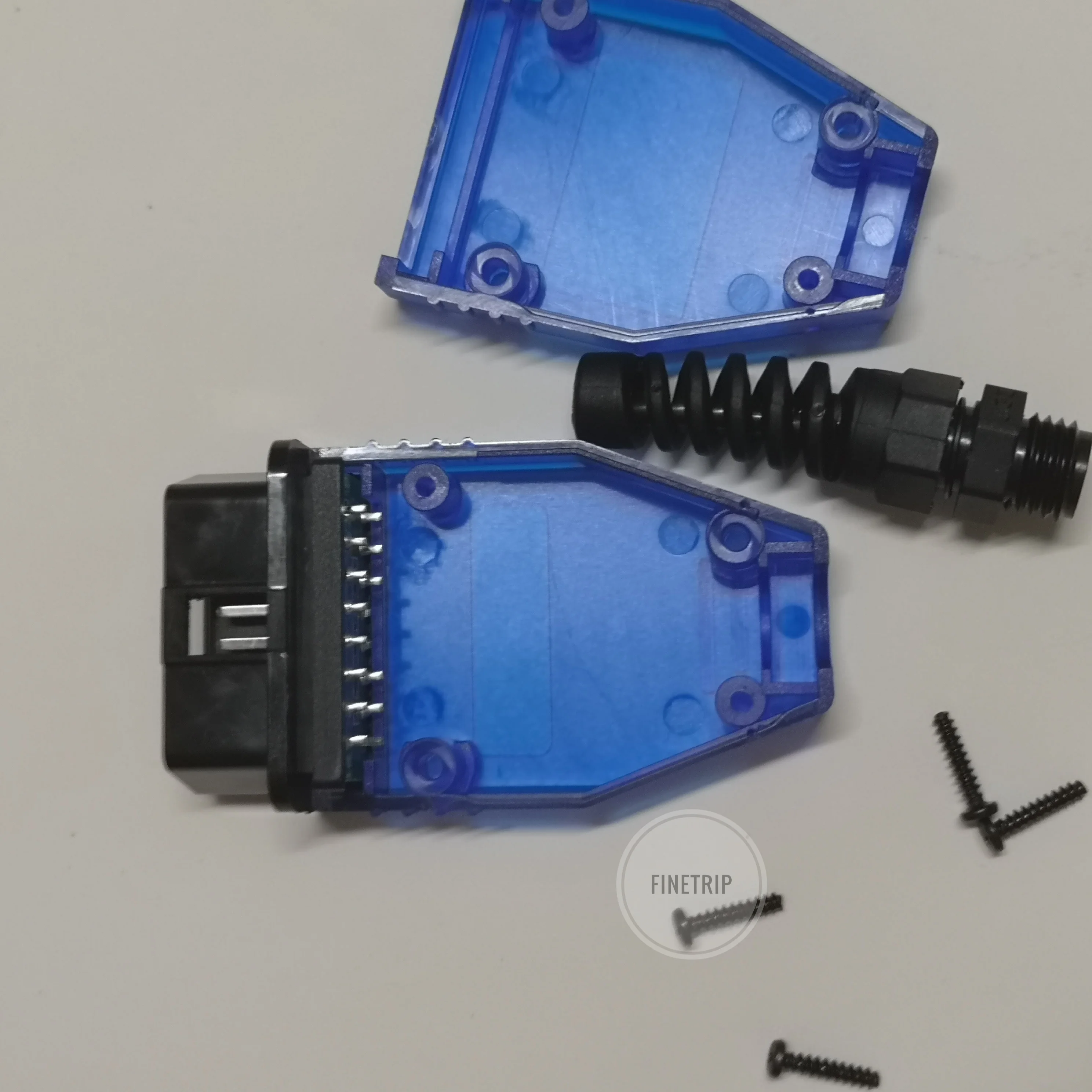 10 шт./лот FINETRIP OBD2 16Pin штекер-переходник J1962 OBDII прозрачная оболочка проводки