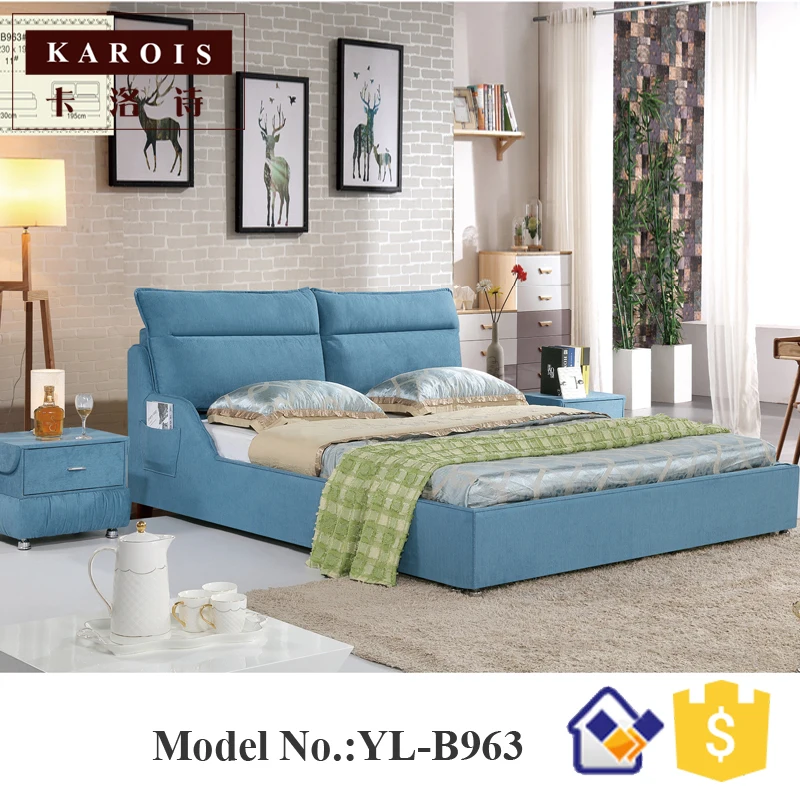 Современный обитый супер король королева Двойная Ткань каркас кровати|fabric bed
