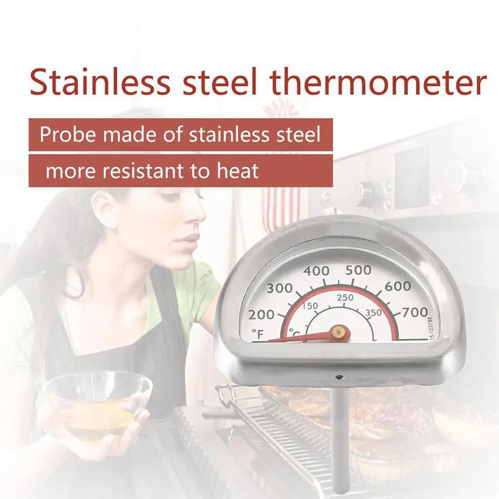 BBQ Barbecue Thermometer Smoker Grill Thermometer Temperature Gauge Stainless Steel Heat Indicator For Charbroil Grill