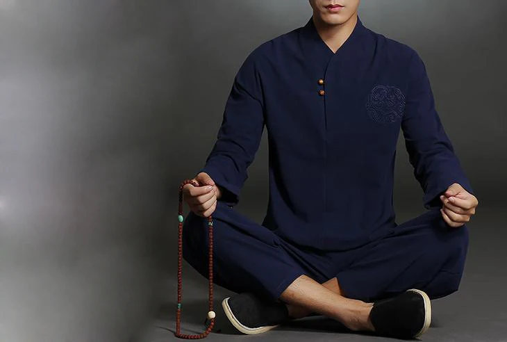 Мужской костюм для йоги из 100% хлопка медитации весны и лета|kung fu|martial arts uniformkung fu suit