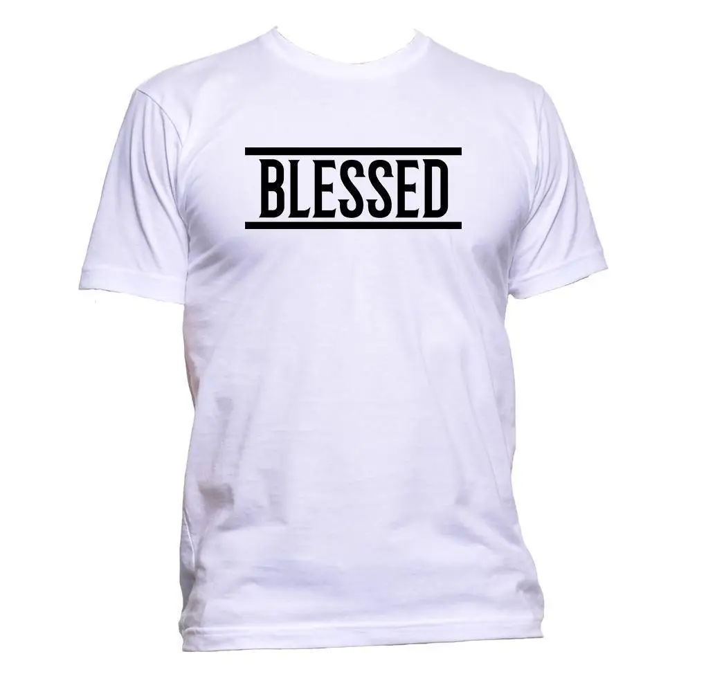 

Print T Shirt Men Hot Blessed Slogan T-Shirt Mens Womens Unisex Fashion Comedy Cool Funny Hipster Nerd O-Neck T Shirt