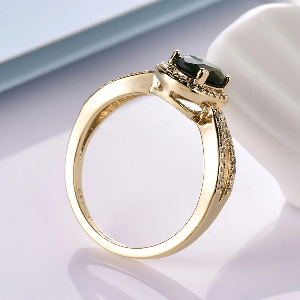 Женские кольца MOLIAM светло синие/зеленые средней длины с фианитом Рождественский