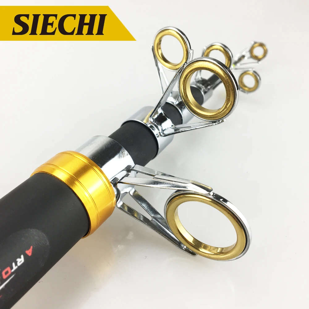 SIECHI мощная карбоновая телескопическая удочка металлические направляющие